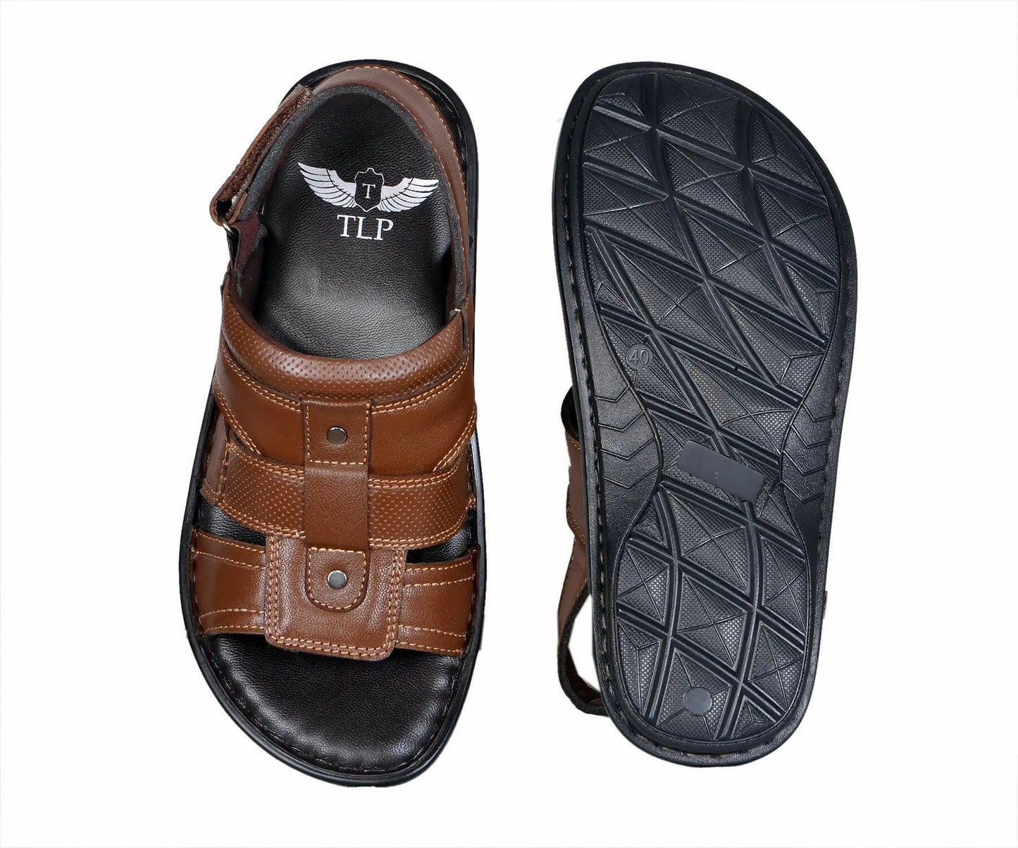 TLP Genuine Leather Sandals for Men Dual Colour – Black and Brown TLP International