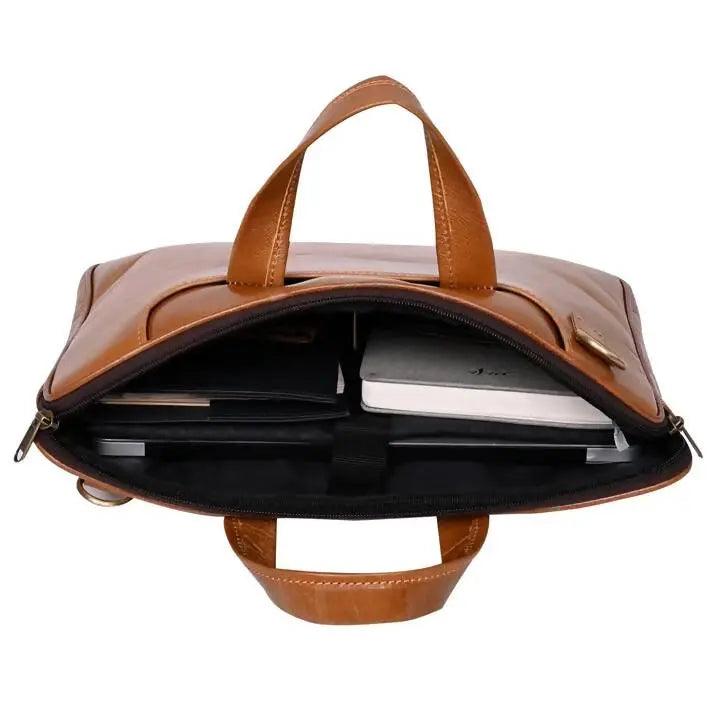 ARDAN Genuine Leather 15Inch Laptop Bag for Men, Sleek Design Office Bag (AL13A)(Brown Color) Ardan Lifestyle