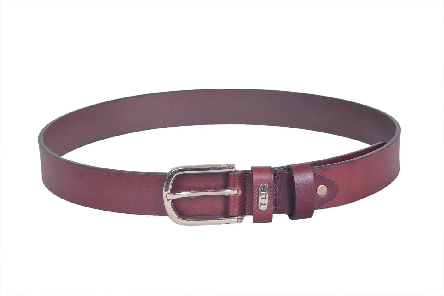 TLP Men's GENUINE Leather Formal Belts(Colour-Maroon)(BELT-10009) TLP International