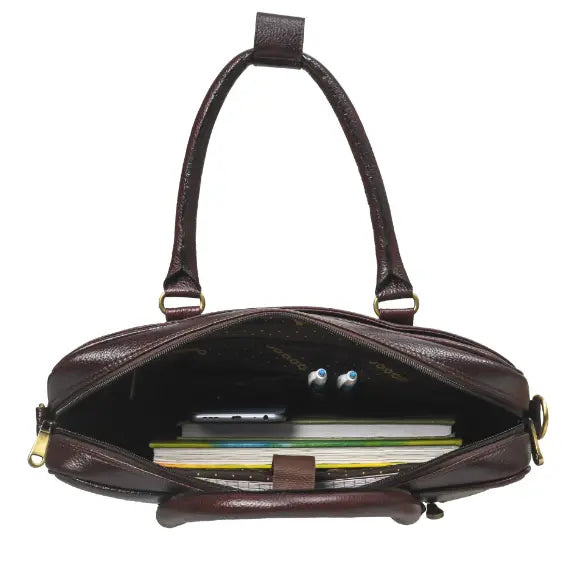 ARDAN Genuine Leather 16 Inch Laptop Bag for Men, Sleek Design (AL07A) Bag Color -Brown