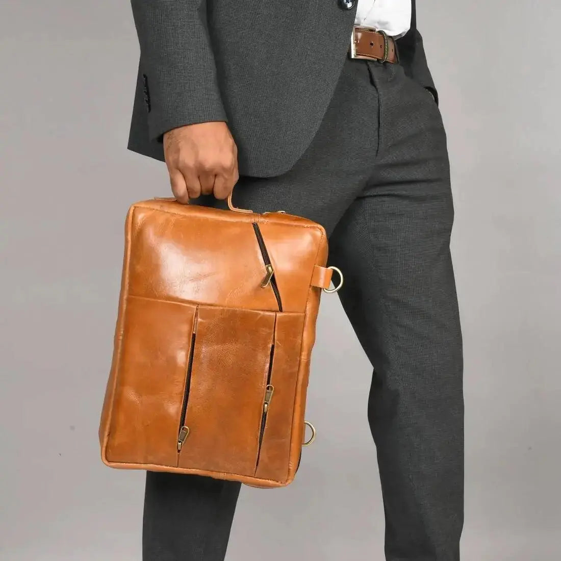  Genuine Leather 14 Inch Laptop Bag for Men, Sleek Design Bag