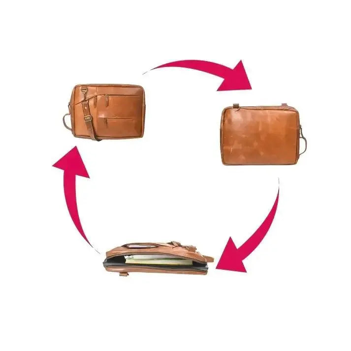  Genuine Leather 14 Inch Laptop Bag for Men, Sleek Design Bag