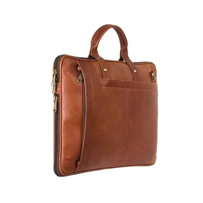 Genuine Leather 15.6 Inch Laptop Bag for Men, Sleek Design Bag
