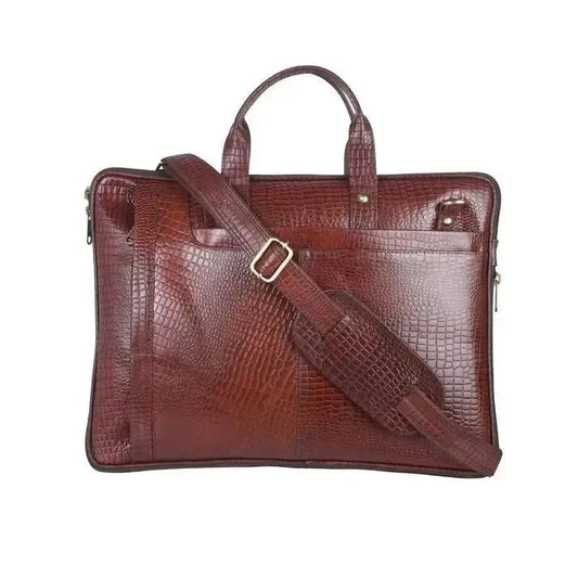 Genuine Leather 15.6 Inch Laptop Bag for Men, Sleek Design Bag