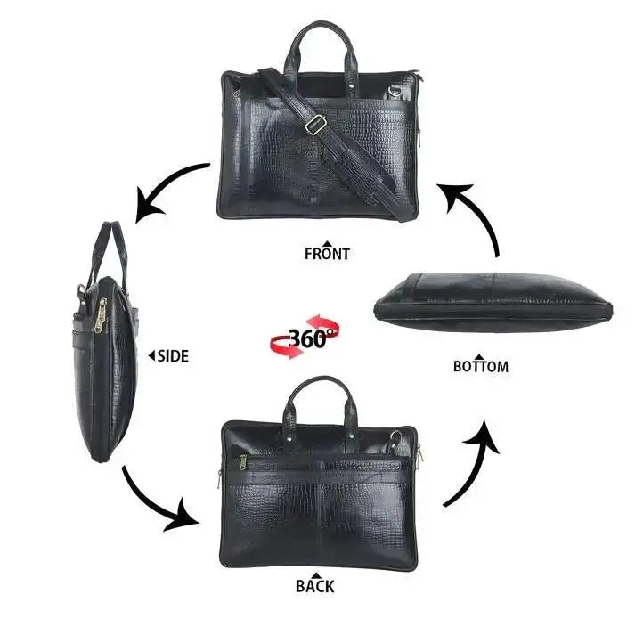 Genuine Leather 15.6 Inch Laptop Bag for Men, Sleek Design Bag