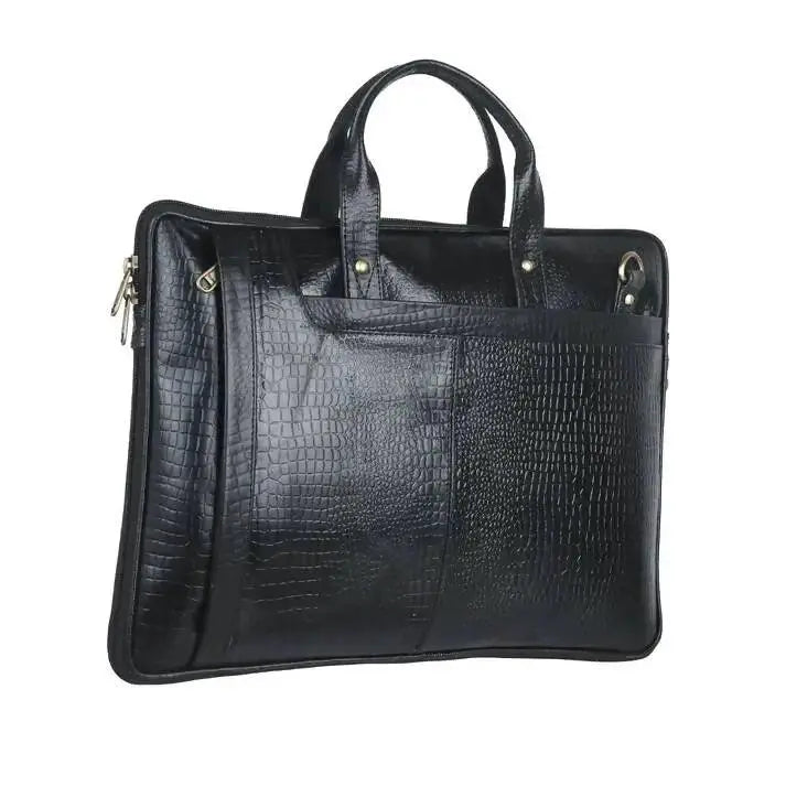 Genuine Leather 15.6 Inch Laptop Bag for Men, Sleek Design Bag