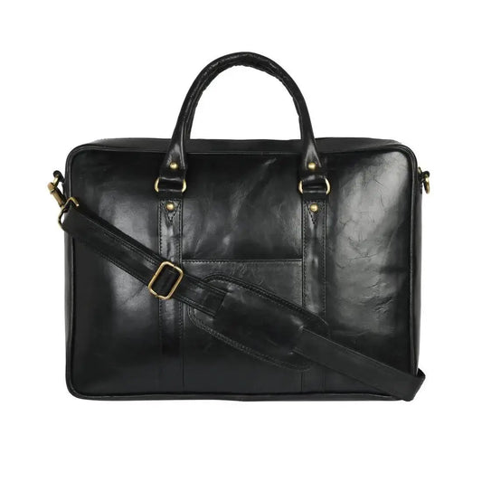 ARDAN Genuine Leather 15.6 Inch Laptop Bag for Men, Sleek Design (LV03E) Bag (Color - Black)