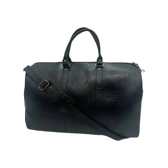 Genuine Leather Duffle Bag with Shoe Compartment 