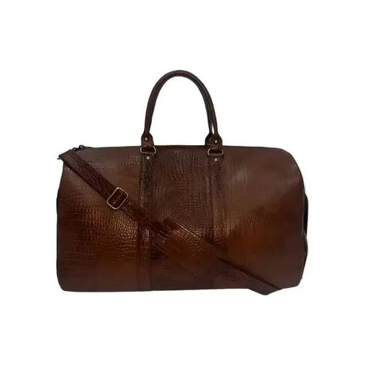  Genuine Leather Duffle Bag with Shoe Compartment 