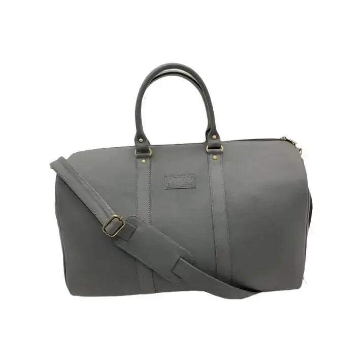  Genuine Leather Duffle Bag with Shoe Compartment 
