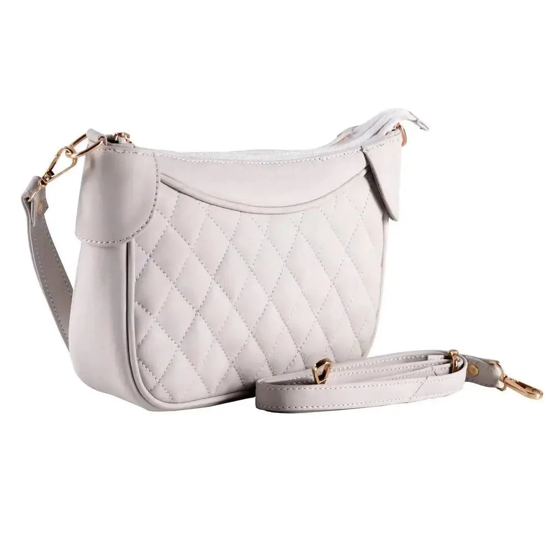 Genuine Leather Quilted Moon Sling Bag / Hand Bag for Women / Girls