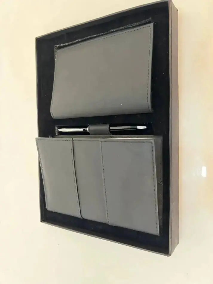 Leather Corporate Gift Set Include Leather Diary Cover, Diary, Wallet and Pen Combo