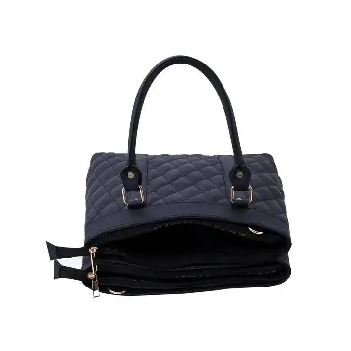 ARDAN Luxury Genuine Leather Large Quilted Handbag/Sling Bag (AL31A) for Girls/Women/Ladies Colour = Black
