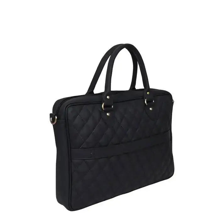  Luxury Genuine Leather Quilted 15.6Inches Laptop Bag /Office Bag /Messenger Bag For Women 
