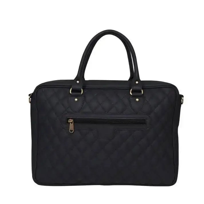  Luxury Genuine Leather Quilted 15.6Inches Laptop Bag /Office Bag /Messenger Bag For Women 