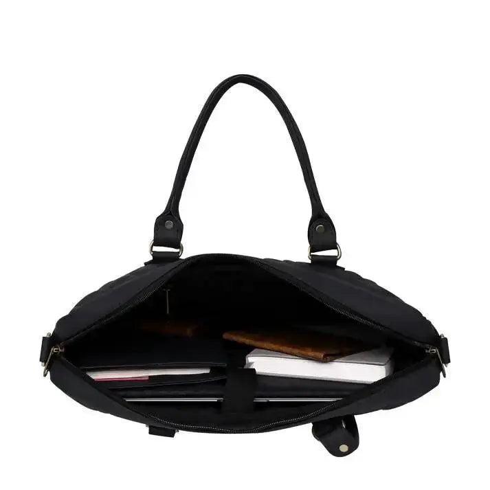  Luxury Genuine Leather Quilted 15.6Inches Laptop Bag /Office Bag /Messenger Bag For Women 
