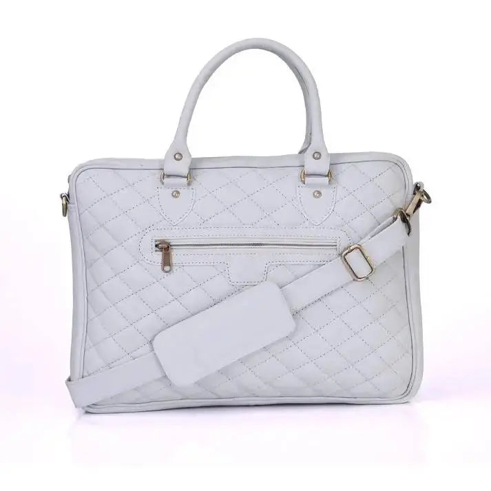 Genuine Leather Quilted 15.6Inches Laptop Bag/Office Bag/Messenger Bag For Women