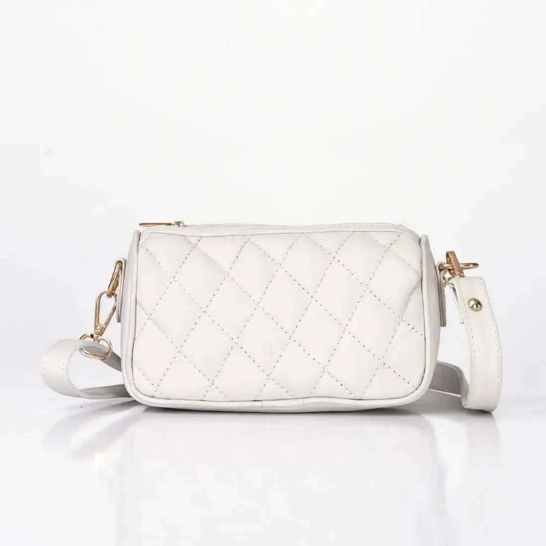  Genuine Leather Quilted Sling Bag for Girls/Women/Ladies