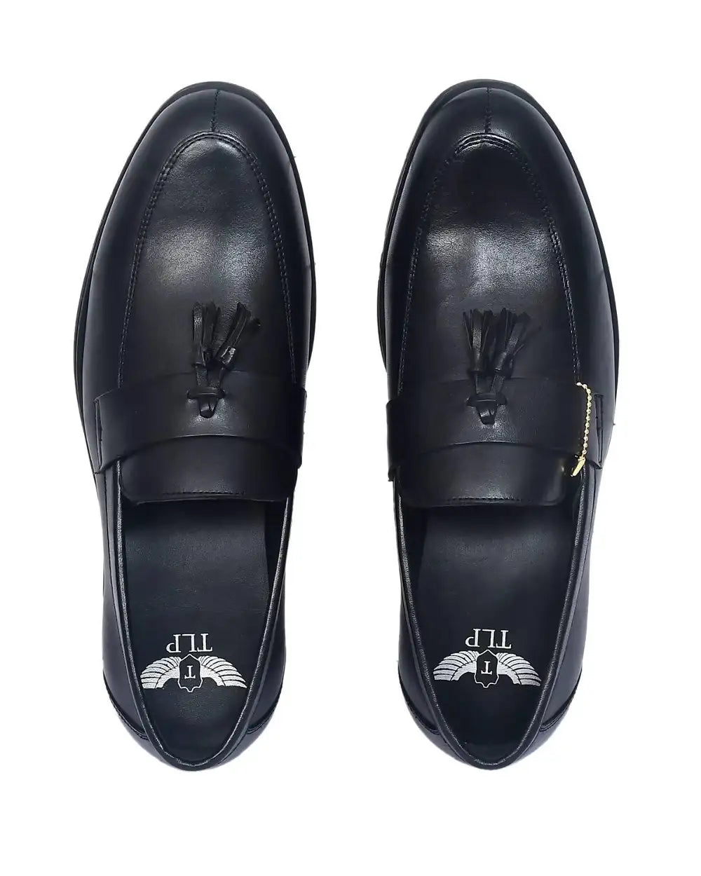 TLP Genuine Leather Loafers Shoes for Men. Color - Black (SHOE 10010)