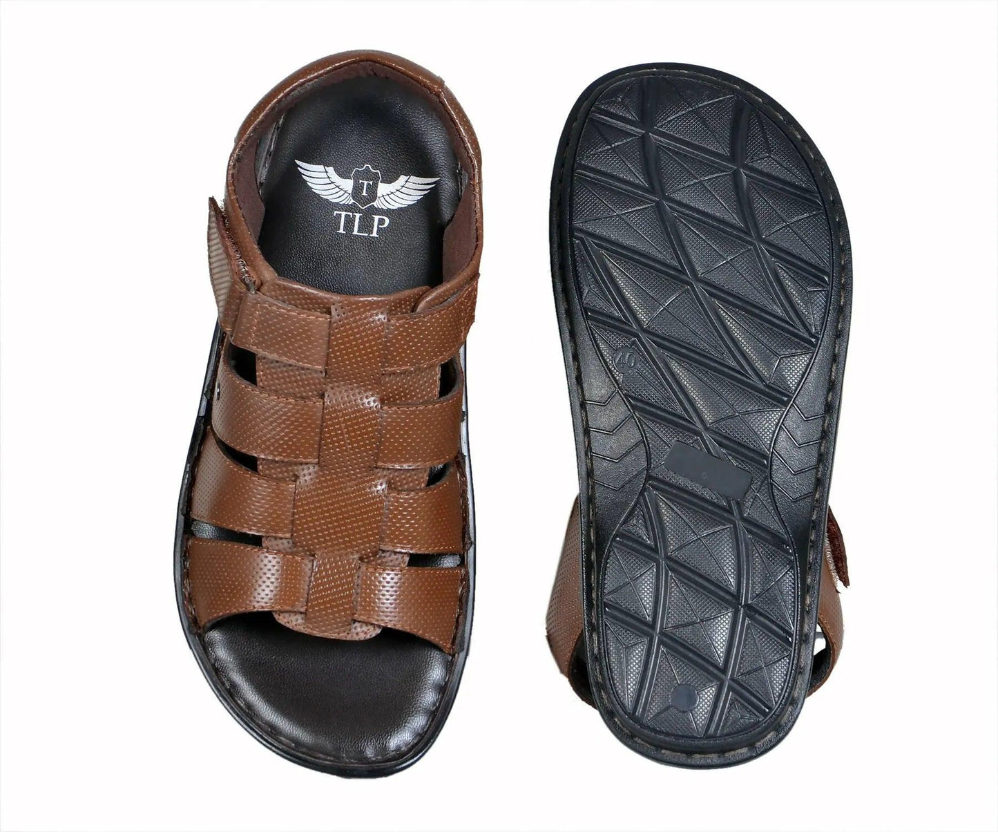 TLP Genuine Leather Sandals for Men Dual Colour – Black and Brown TLP International