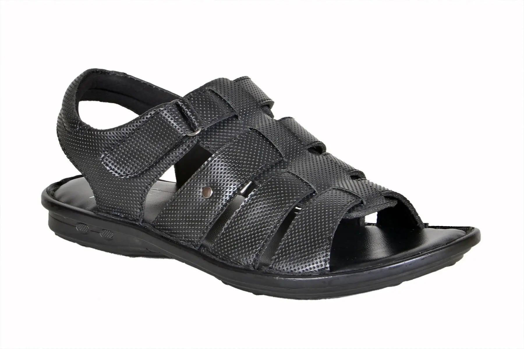 TLP Genuine Leather Sandals for Men Colour - Black TLP International