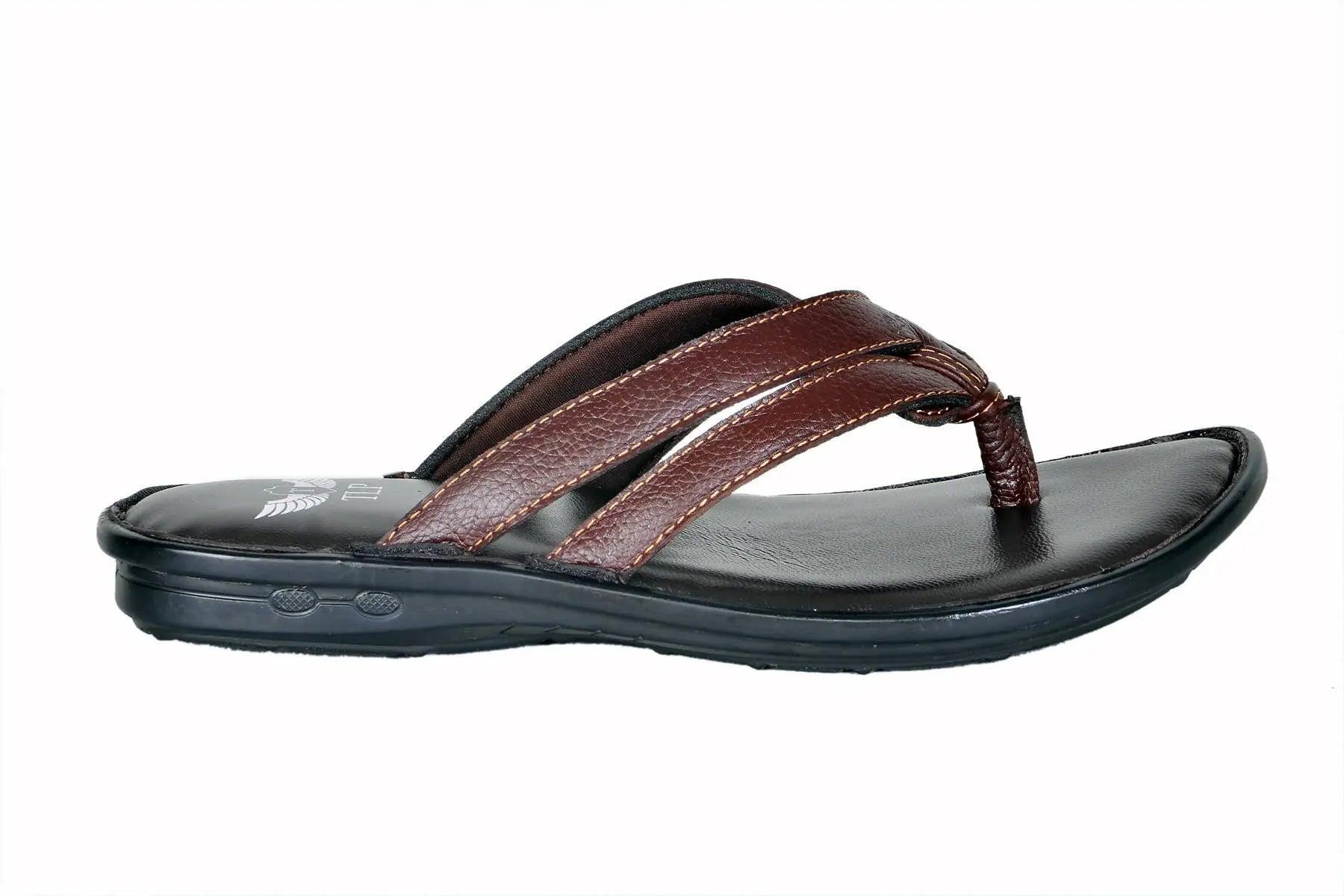 TLP Genuine Leather Slippers for Men Dual Colour – Black and Brown TLP International