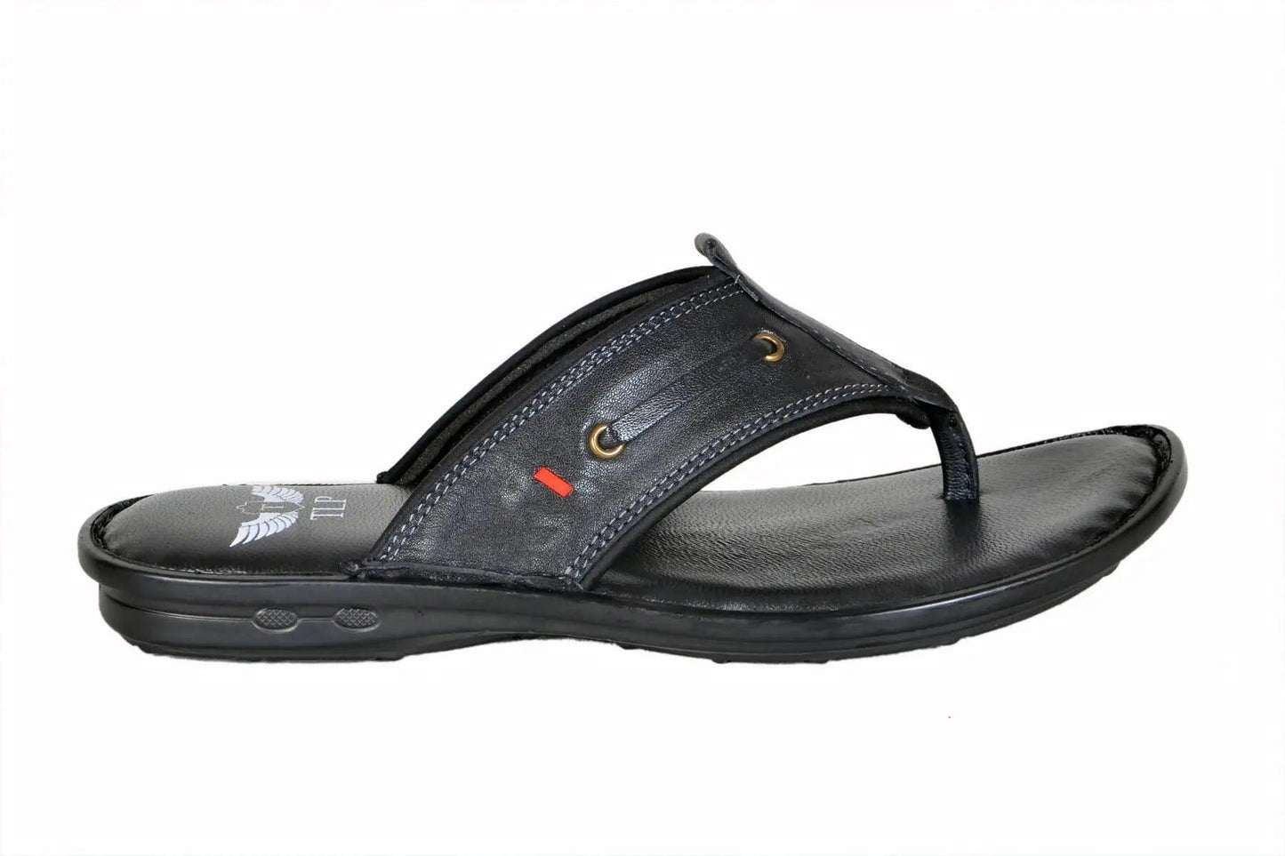 TLP Genuine Leather Slippers for Men Colour – Black TLP International