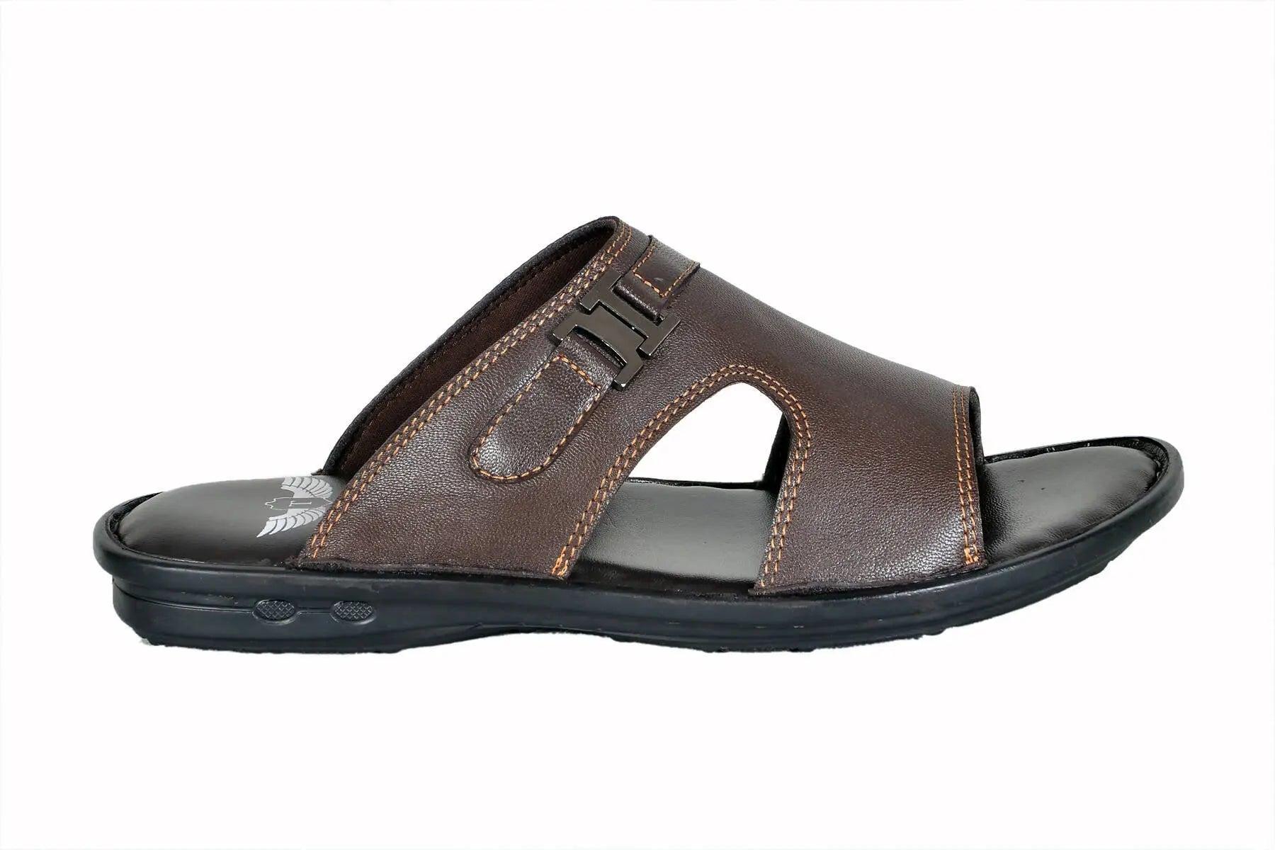 TLP Genuine Leather Slippers for Men Dual Colour – Black and Brown TLP International