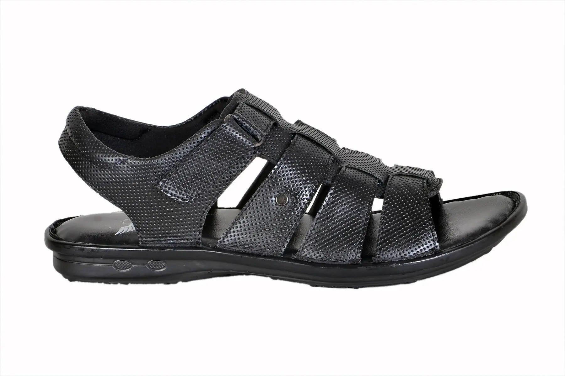TLP Genuine Leather Sandals for Men Colour - Black TLP International