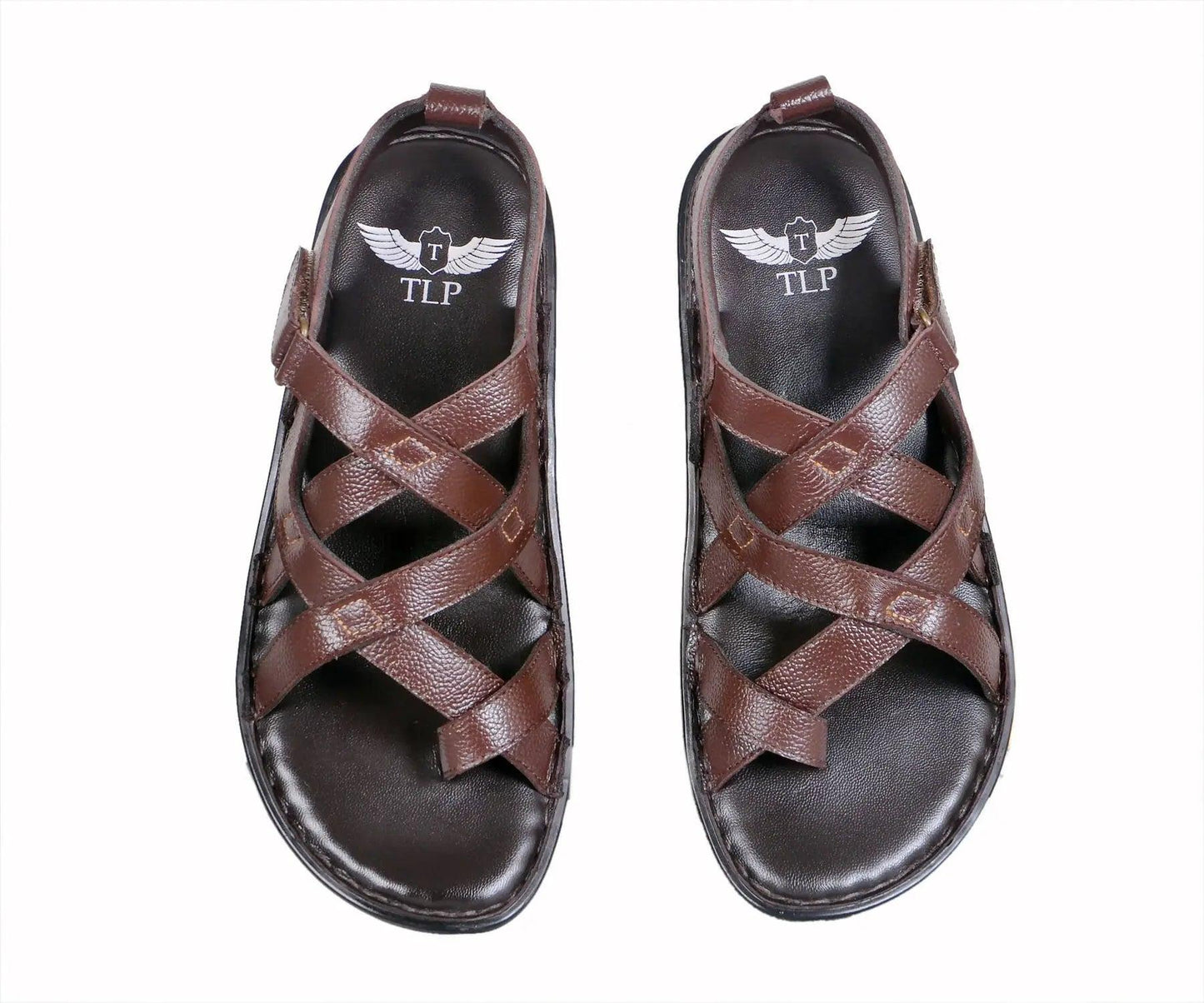 TLP Genuine Leather Sandals for Men Dual Colour – Black and Brown TLP International