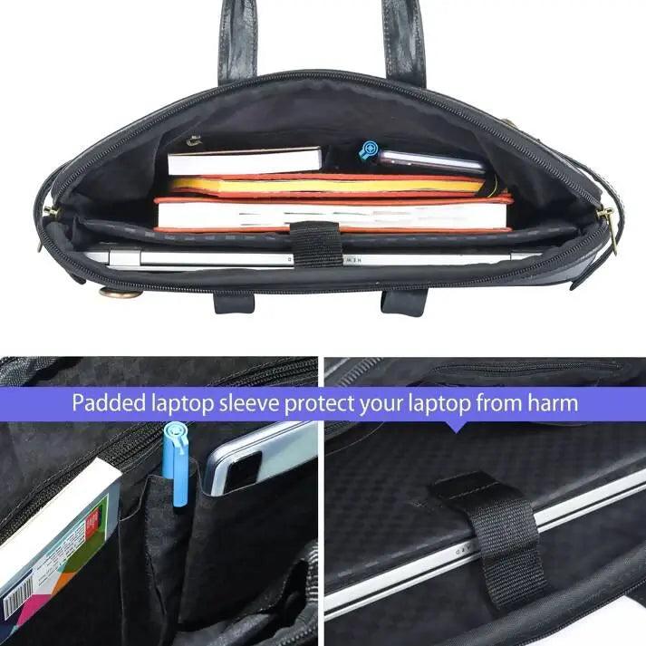 ARDAN Genuine Leather 15.6 Inch Laptop Bag for Men, Sleek Design Bag (LV01B) (Color - Black) Ardan Lifestyle