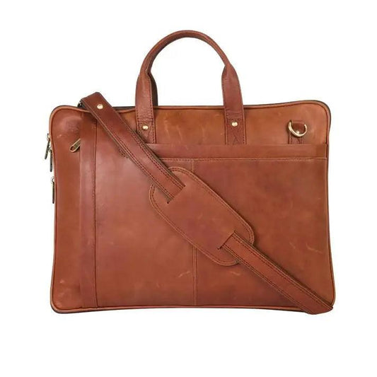 ARDAN Genuine Leather 15.6 Inch Laptop Bag for Men, Sleek Design Bag (LV02A) Color - Brown Ardan Lifestyle
