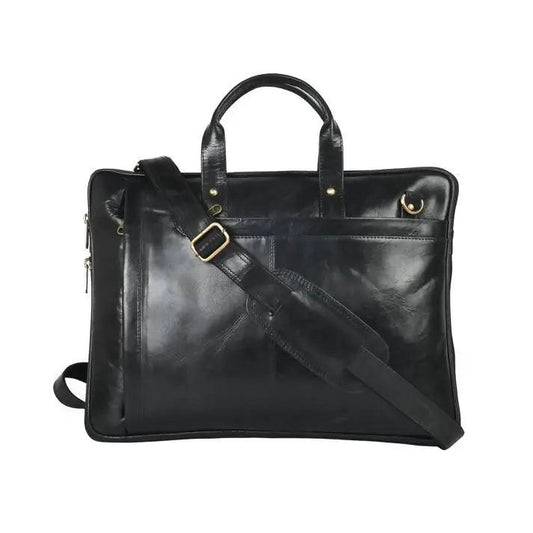 ARDAN Genuine Leather 15.6 Inch Laptop Bag for Men, Sleek Design Bag (LV02D) Color -Black Ardan Lifestyle