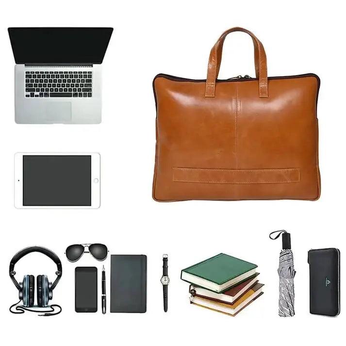 ARDAN Genuine Leather 15Inch Laptop Bag for Men(AL11A), Sleek Design Bag Color - TAN Ardan Lifestyle