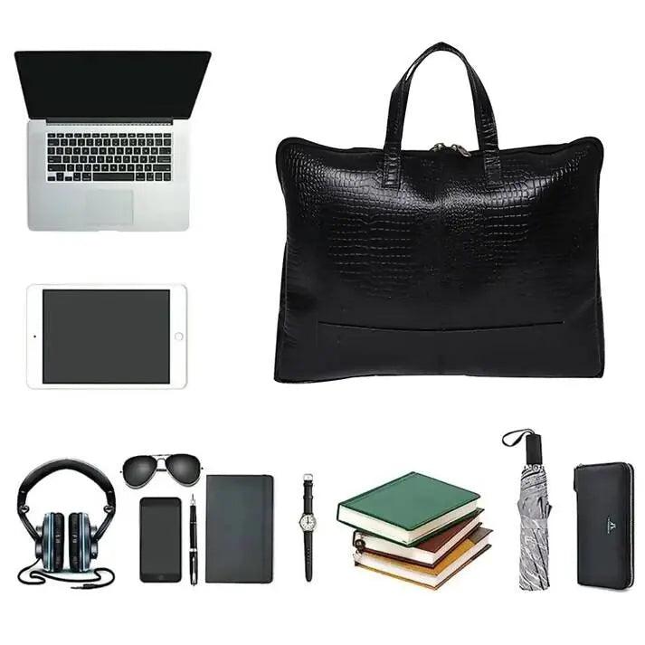 ARDAN Genuine Leather 15Inch Laptop Bag for Men, Sleek Design Bag(AL11D) Color - Textured Black Ardan Lifestyle