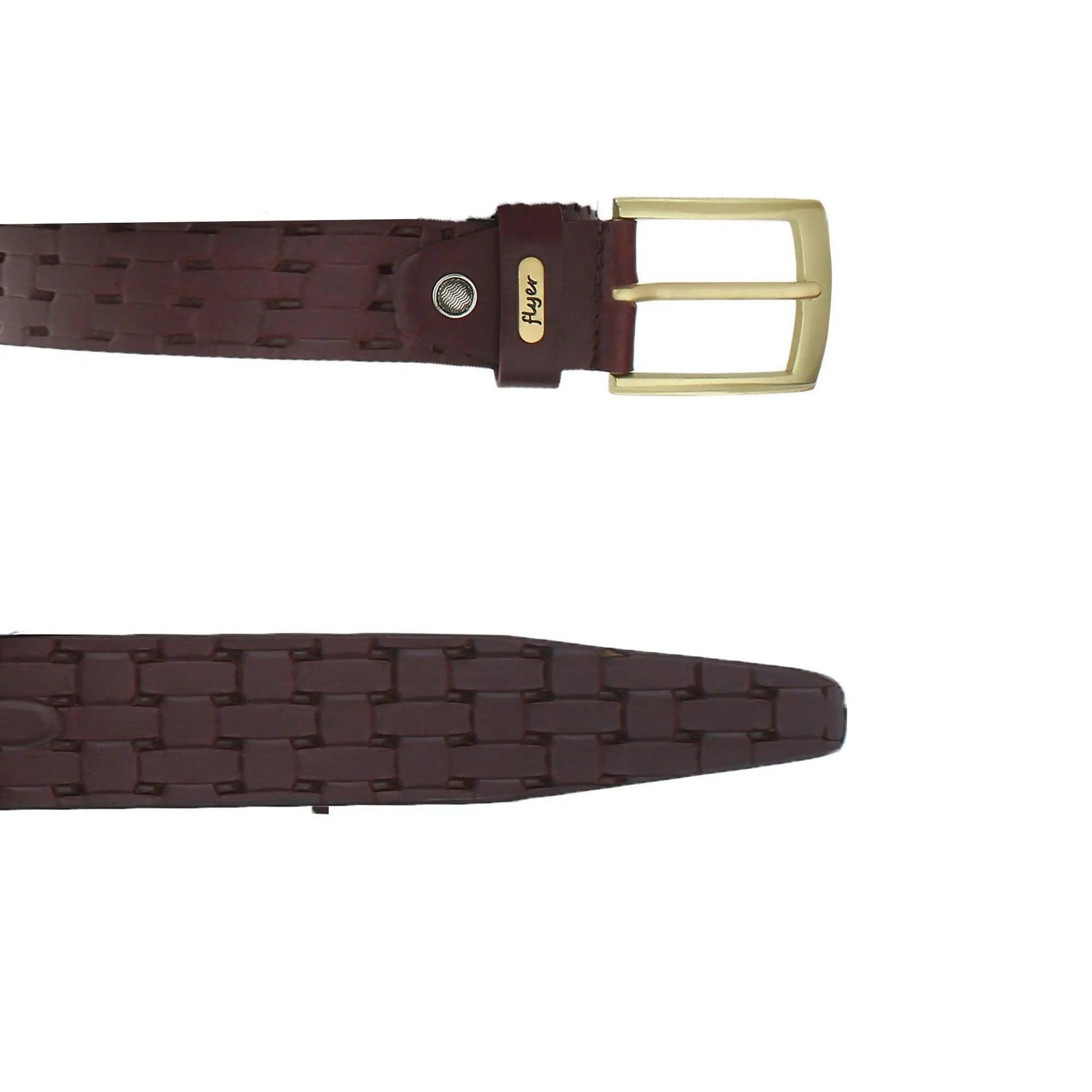 Flyer Leather Belt for Men (Formal/Casual) (Colour -Brown) Buckle Adjustable Size(BR2129) Acme International