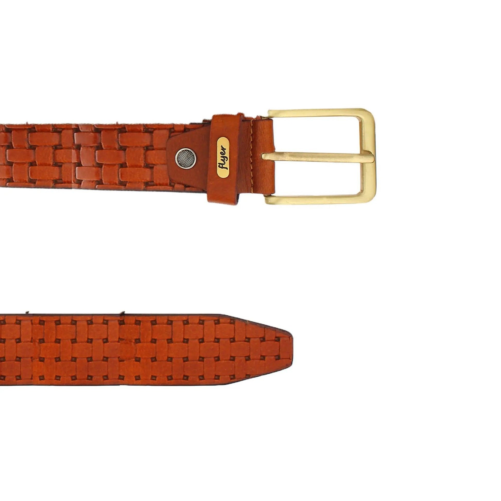 Flyer Leather Belt for Men (Formal/Casual) (Colour -Tan) Buckle Adjustable Size (TAN2229) Acme International