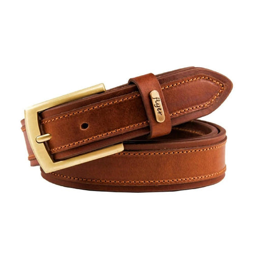 Flyer Leather Belt for Men (Formal/Casual) (Colour-TAN) Buckle Adjustable Size (TAN510) Acme International