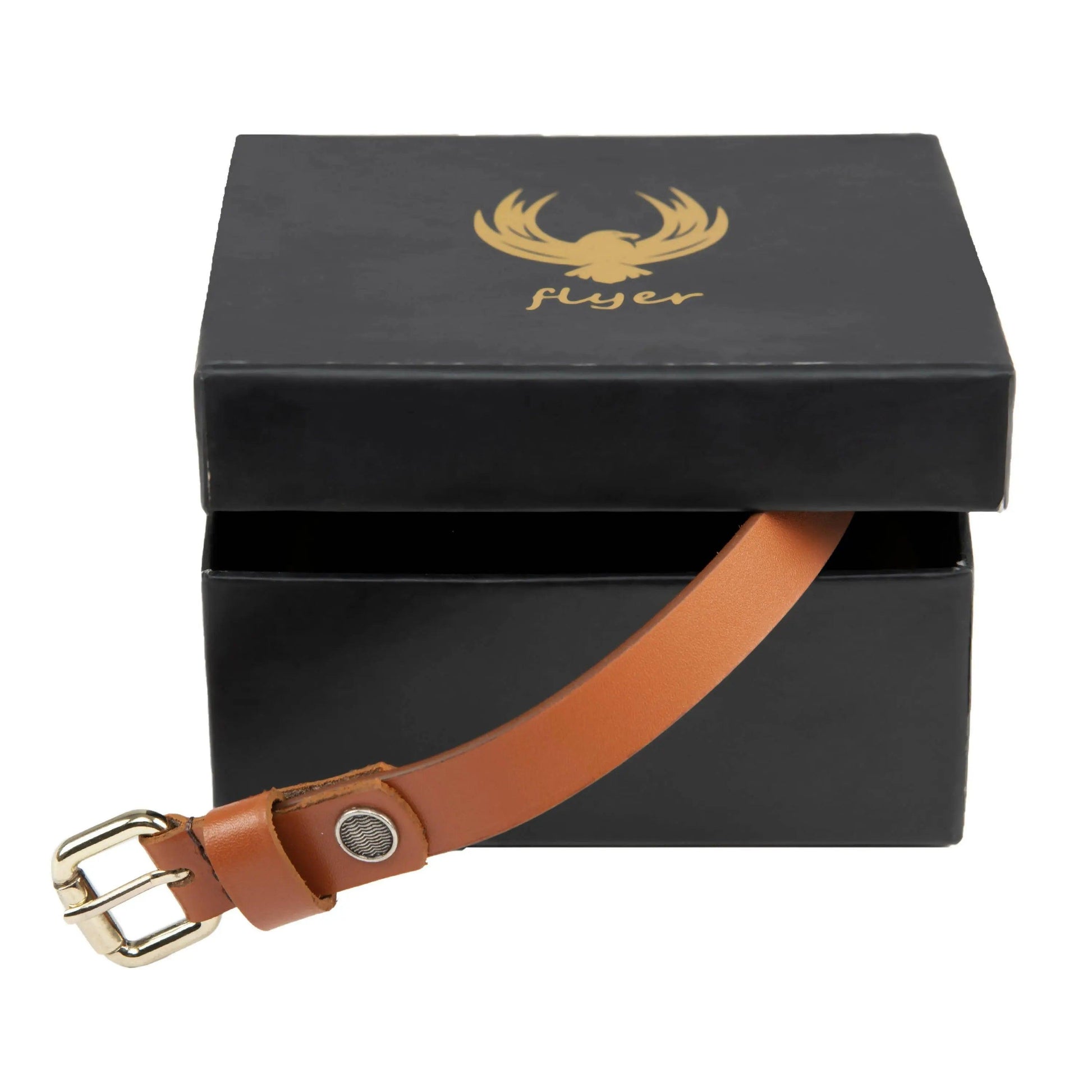 Flyer Leather Belt for Women / Girls (Formal/Casual) (Colour-TAN) Buckle Adjustable Size (TAN1314) Acme International