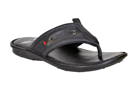 TLP Genuine Leather Slippers for Men Colour – Black TLP International