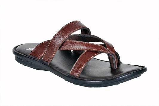 TLP Genuine Leather Slippers for Men Dual Colour – Black and Brown TLP International