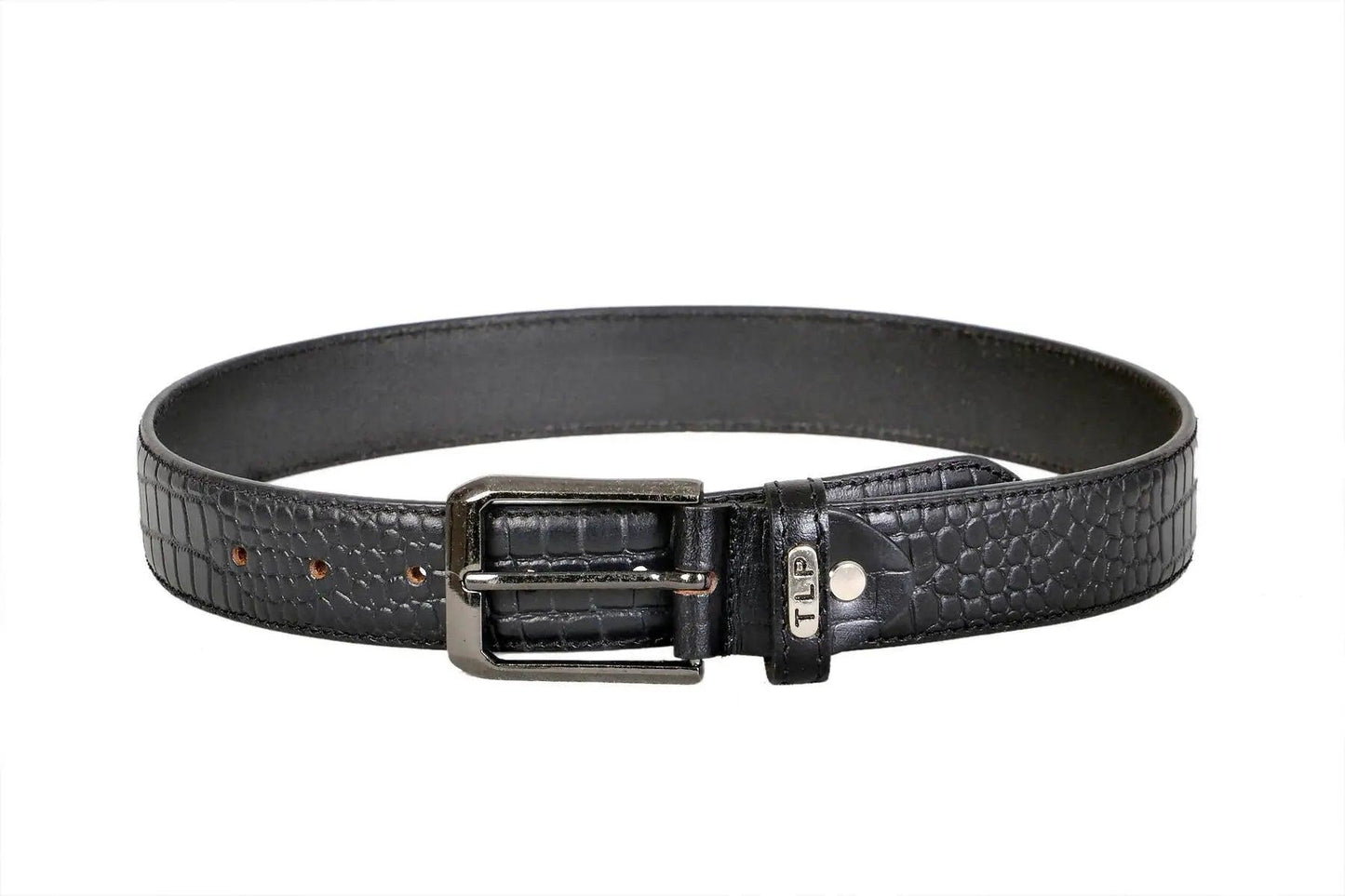 TLP Croco Print GENUINE Leather Belt for Men (Colour-Black)(BELT-10017) TLP International