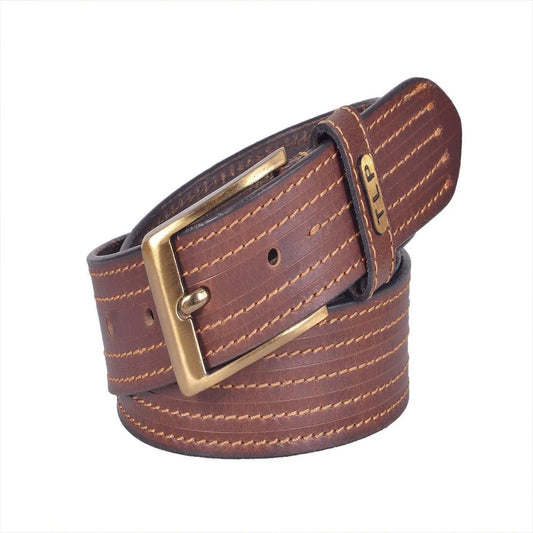 TLP GENUINE Leather Belt for Men (Colour-Brown)(BELT-10023) TLP International