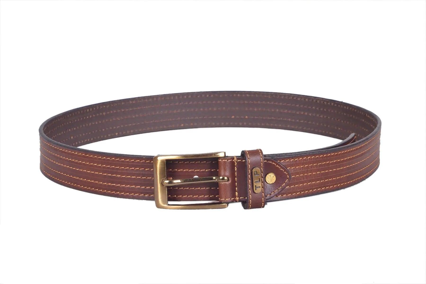 TLP GENUINE Leather Belt for Men (Colour-Brown)(BELT-10023) TLP International