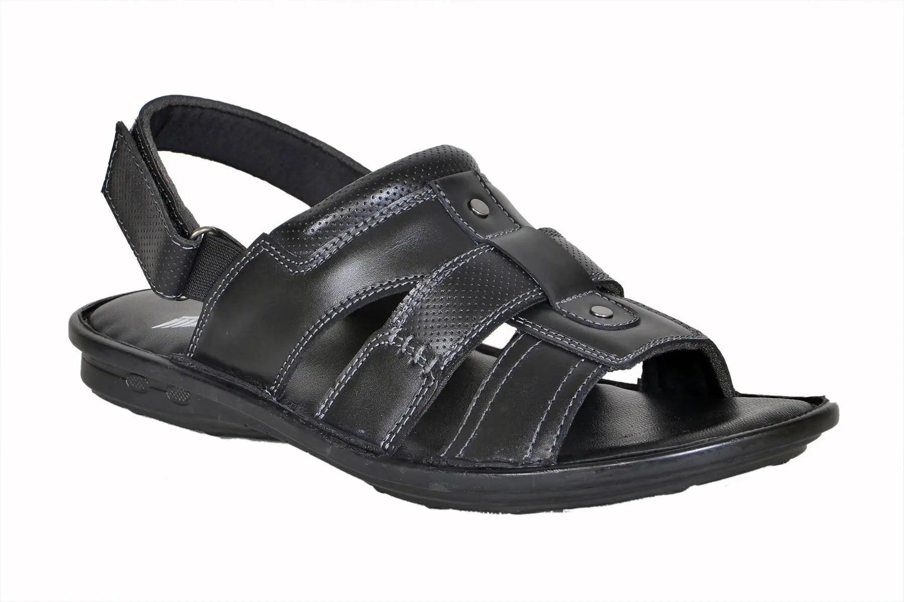 TLP Genuine Leather Sandals for Men Colour – Black TLP International