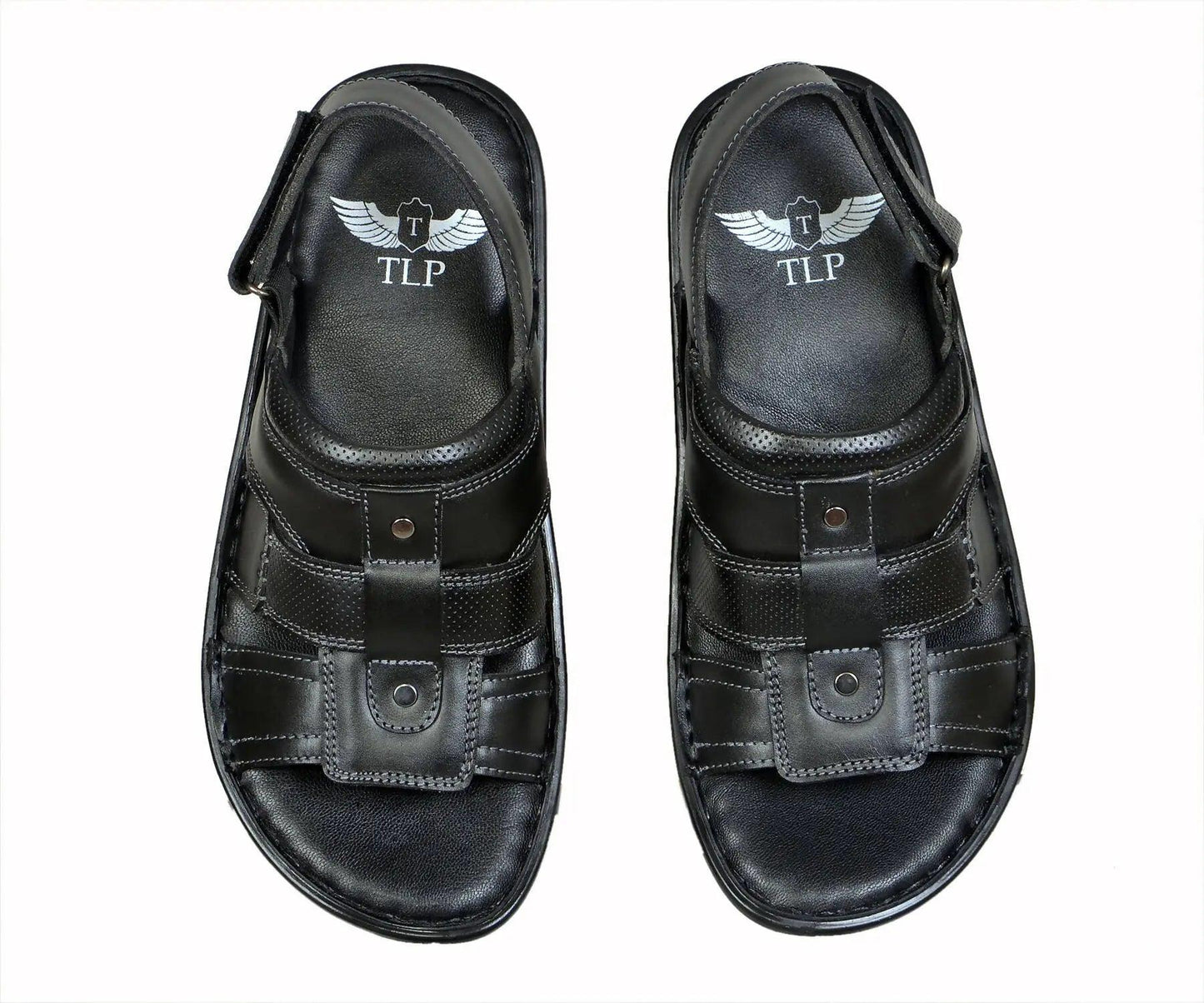 TLP Genuine Leather Sandals for Men Colour – Black TLP International
