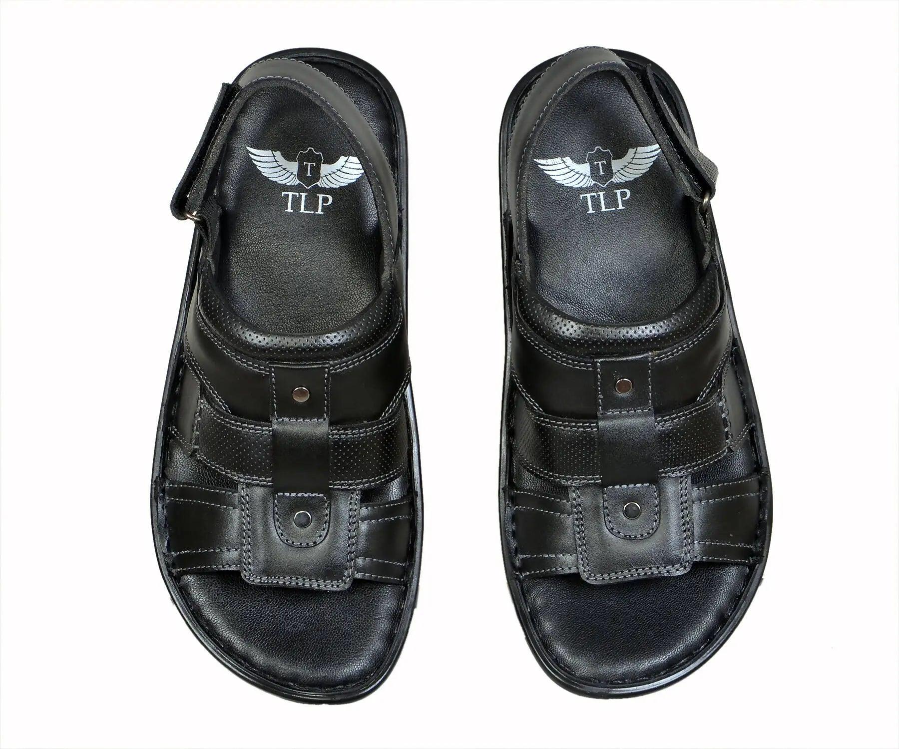TLP Genuine Leather Sandals for Men Colour – Black TLP International