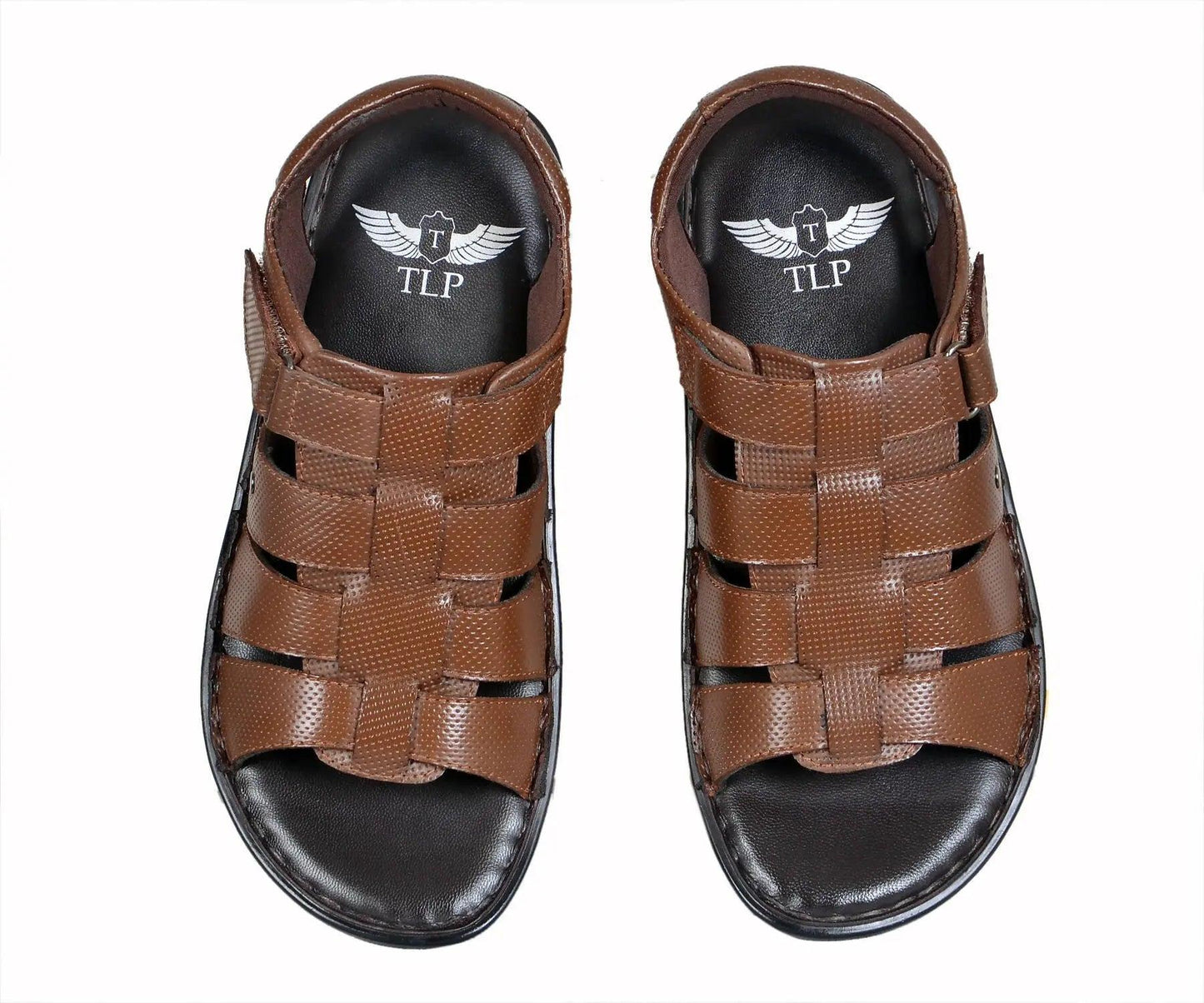 TLP Genuine Leather Sandals for Men Dual Colour – Black and Brown TLP International