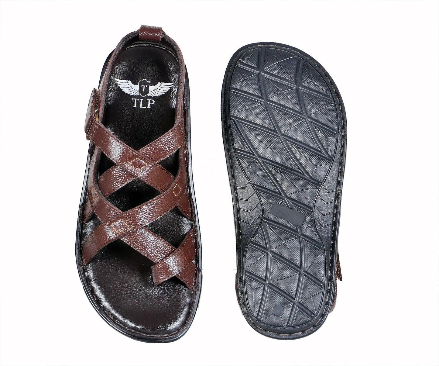 TLP Genuine Leather Sandals for Men Dual Colour – Black and Brown TLP International