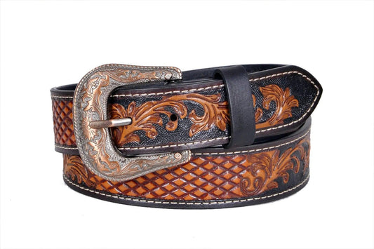 TLP MAHARAJA Genuine Leather Belt for Men (Colour-Black/Brown Combination) - BELT-10035 TLP International